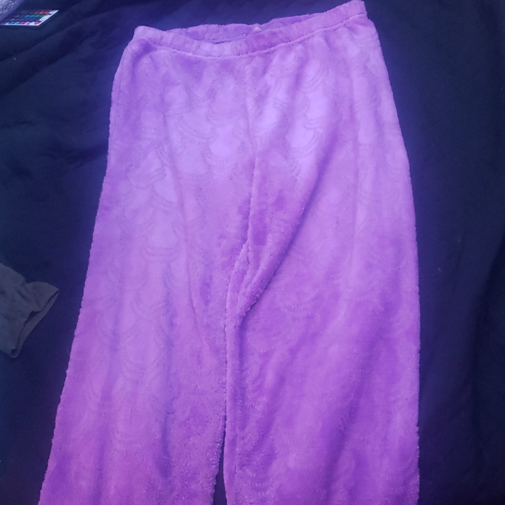Purple mermaid print Kids fluffy pants